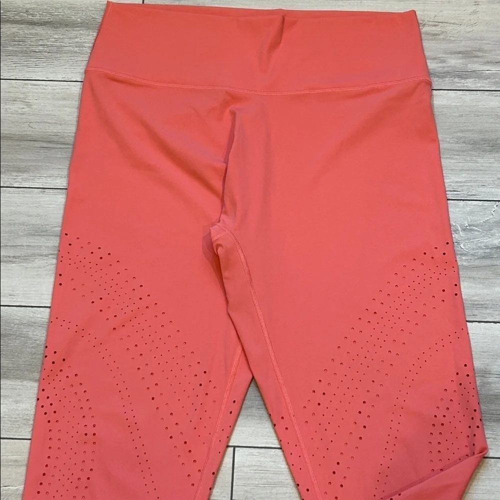 Aerie OFFLINE eyelet coral pink leggings size XXL